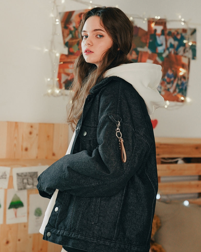 ダブルユーブイプロジェクト(WV PROJECT) LOOPI REVERSIBLE SHERPA DENIM JACKET BLACK CJOT7325