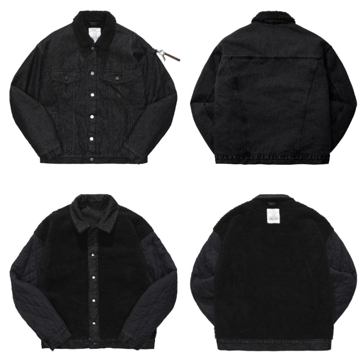 ダブルユーブイプロジェクト(WV PROJECT) LOOPI REVERSIBLE SHERPA DENIM JACKET BLACK CJOT7325