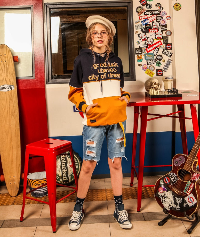 ユベスコ(UBESCO) Good Luck Clty hooded Navy MSHD8008