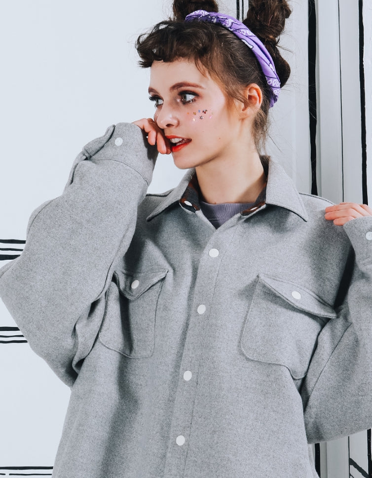 ダブルユーブイプロジェクト(WV PROJECT) WOOD BALLOON SHIRT MJLS7225 (GRAY)