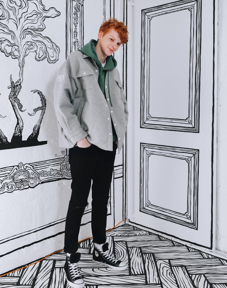 ダブルユーブイプロジェクト(WV PROJECT) WOOD BALLOON SHIRT MJLS7225 (GRAY)