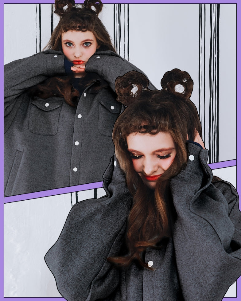 ダブルユーブイプロジェクト(WV PROJECT) WOOD BALLOON SHIRT MJLS7225 (CHARCOAL)