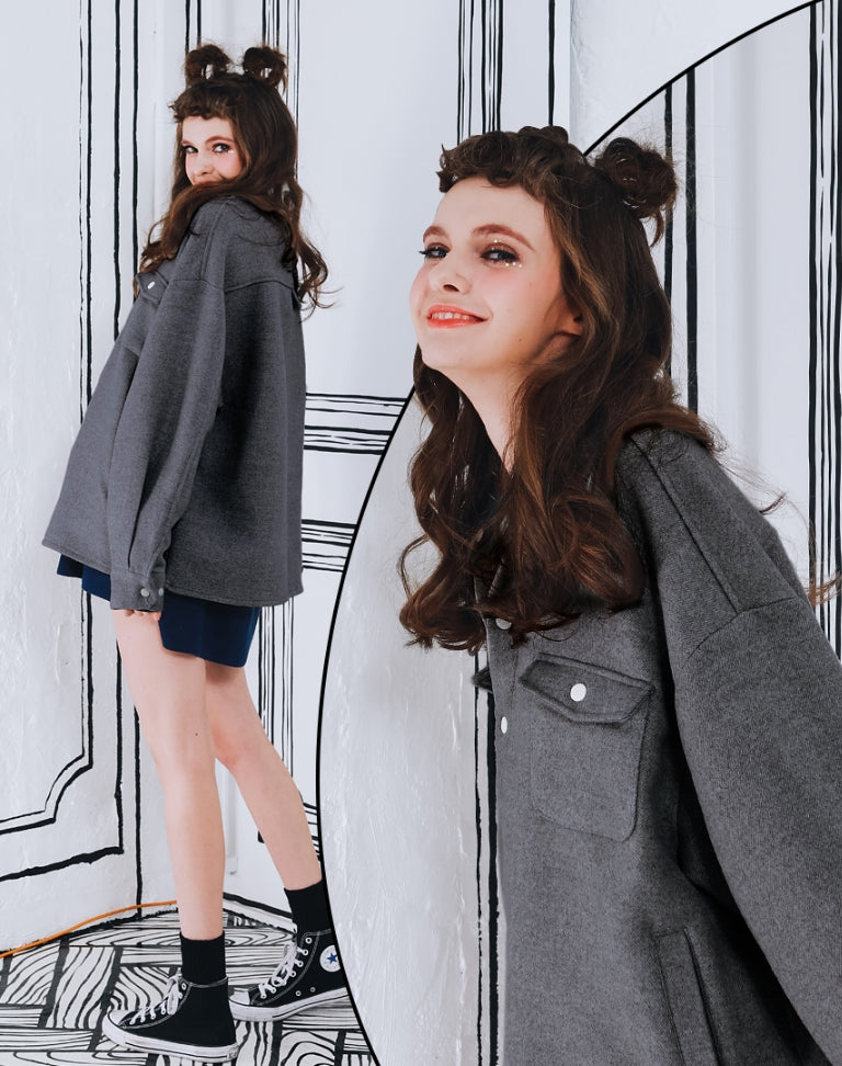 ダブルユーブイプロジェクト(WV PROJECT) WOOD BALLOON SHIRT MJLS7225 (CHARCOAL)