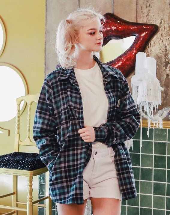 ダブルユーブイプロジェクト(WV PROJECT) TURN CHECK SHIRT KHLS7153 (BLACK)