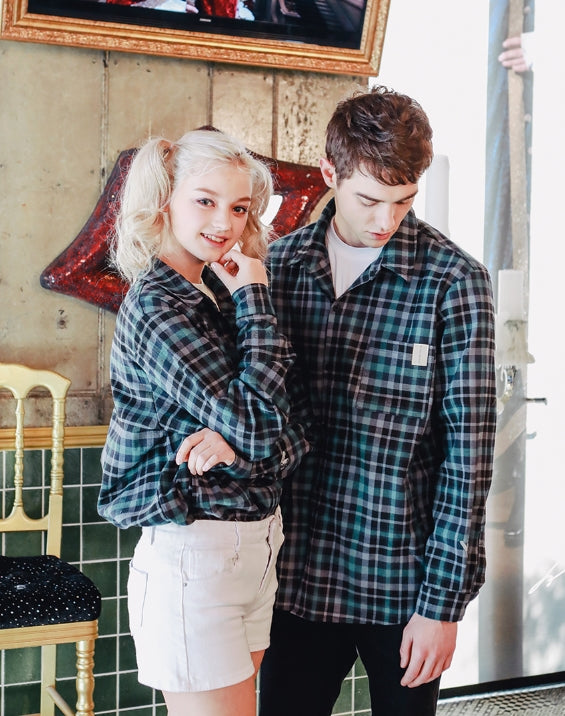 ダブルユーブイプロジェクト(WV PROJECT) TURN CHECK SHIRT KHLS7153 (BLACK)