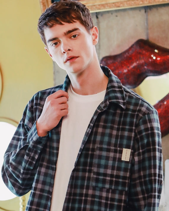 ダブルユーブイプロジェクト(WV PROJECT) TURN CHECK SHIRT KHLS7153 (BLACK)