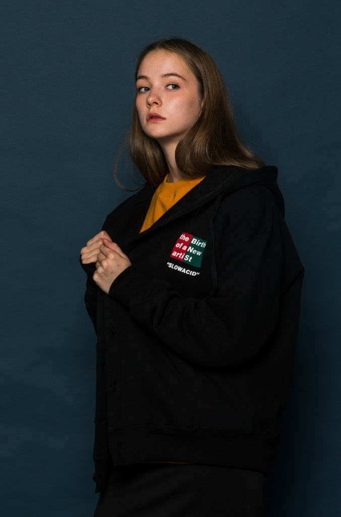スローアシッド(SLOW ACID) BNS Hood Cardigan Jacket (BLACK)