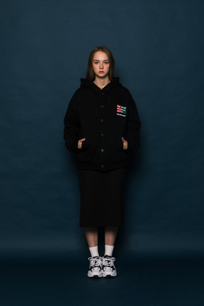 スローアシッド(SLOW ACID) BNS Hood Cardigan Jacket (BLACK)