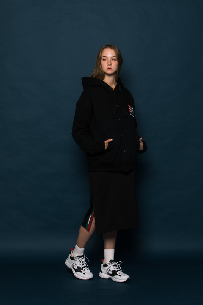 スローアシッド(SLOW ACID) BNS Hood Cardigan Jacket (BLACK)