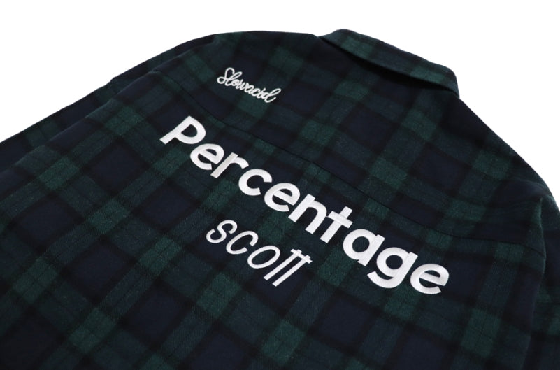 スローアシッド(SLOW ACID) SCOTT Check Shirt Jacket (GREEN)