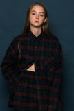 スローアシッド(SLOW ACID)  SCOTT Check Shirt Jacket (BURGUNDY)