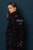 スローアシッド(SLOW ACID)  SCOTT Check Shirt Jacket (BURGUNDY)