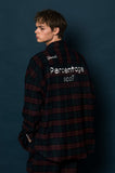 スローアシッド(SLOW ACID)  SCOTT Check Shirt Jacket (BURGUNDY)