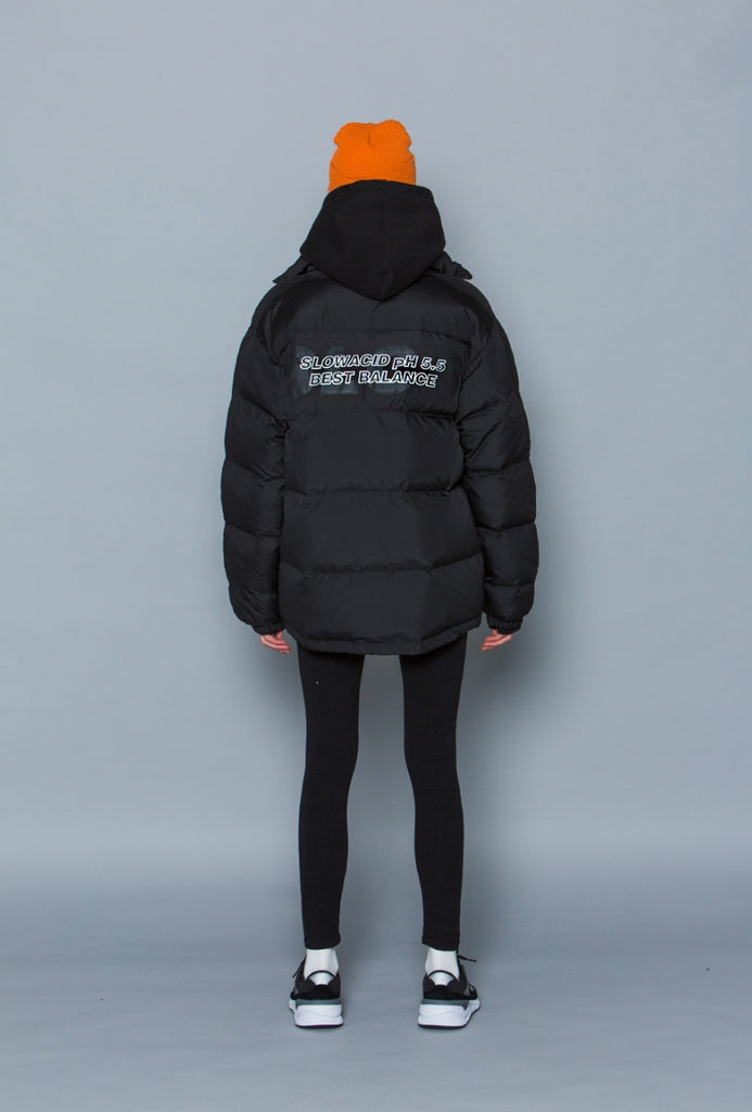 スローアシッド(SLOW ACID)   Scotch Line Logo Down Jumper (BLACK)