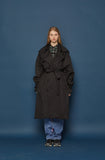 スローアシッド(SLOW ACID) Oversized Trench Coat (BLACK)