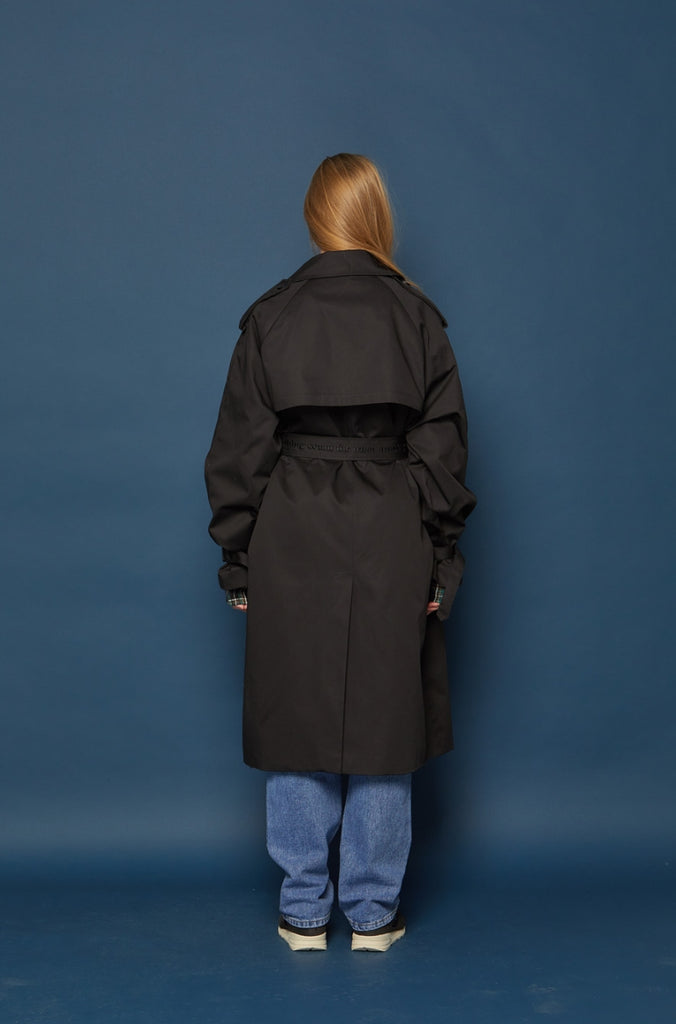 スローアシッド(SLOW ACID) Oversized Trench Coat (BLACK)