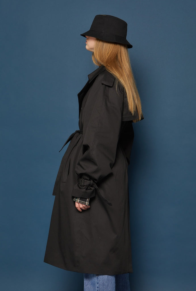 スローアシッド(SLOW ACID) Oversized Trench Coat (BLACK)