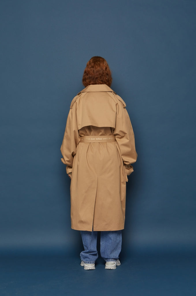 スローアシッド(SLOW ACID)  Oversized Trench Coat (BEIGE)