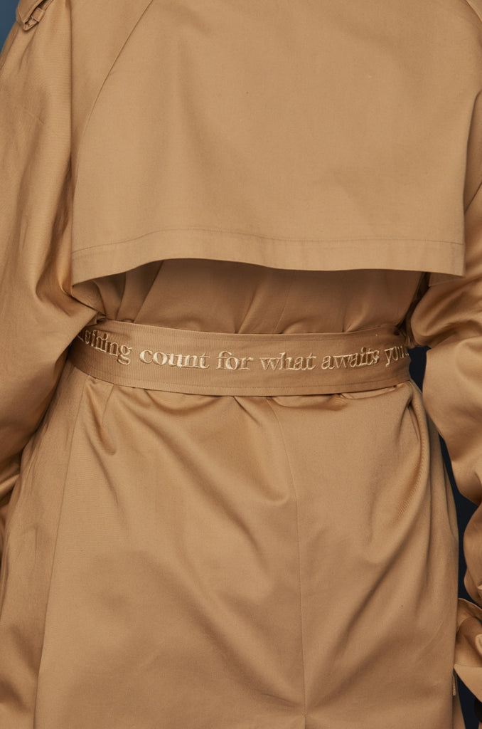 スローアシッド(SLOW ACID)  Oversized Trench Coat (BEIGE)