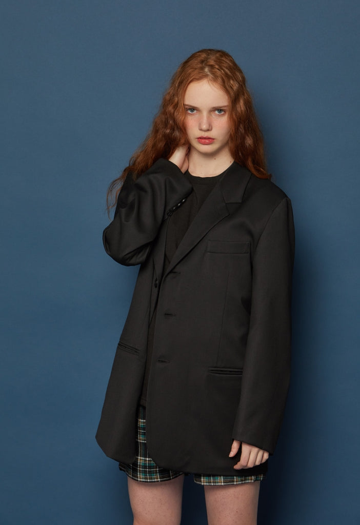 スローアシッド(SLOW ACID) 3 Button Blazer (BLACK)