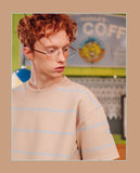 ダブルユーブイプロジェクト(WV PROJECT) TWO THIN STRIPE SHORT SLEEVE BEIGE JJST7090