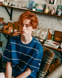 ダブルユーブイプロジェクト(WV PROJECT) TWO THIN STRIPE SHORT SLEEVE NAVY JJST7090