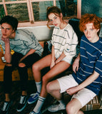 ダブルユーブイプロジェクト(WV PROJECT) TWO THIN STRIPE SHORT SLEEVE NAVY JJST7090