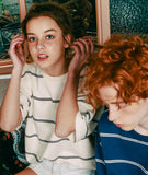 ダブルユーブイプロジェクト(WV PROJECT) TWO THIN STRIPE SHORT SLEEVE CREAM JJST7090