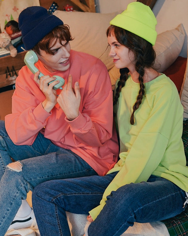 ダブルユーブイプロジェクト(WV PROJECT) NATHAN PIGMENT SWEAT SHIRTS CORAL JJMT7233