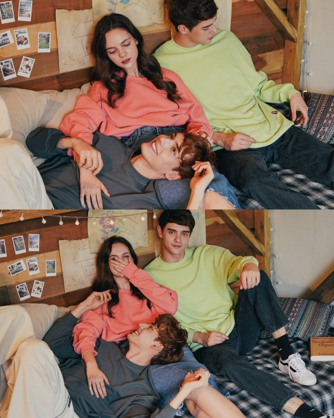 ダブルユーブイプロジェクト(WV PROJECT) NATHAN PIGMENT SWEAT SHIRTS CORAL JJMT7233