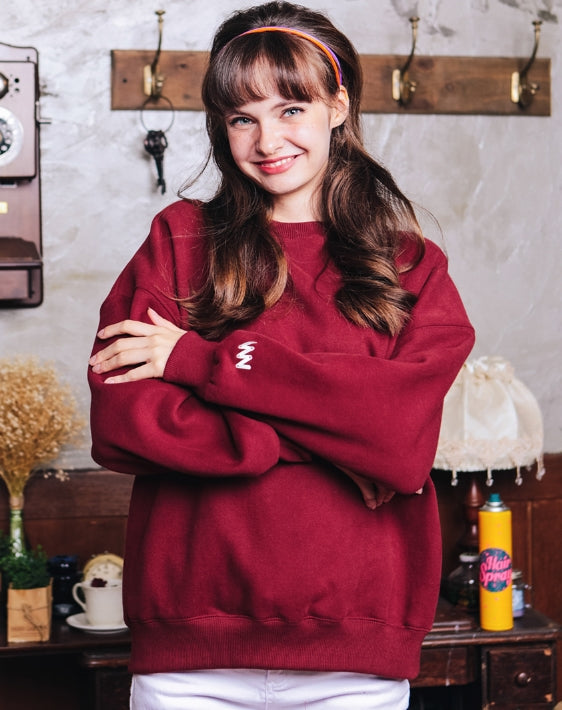 ダブルユーブイプロジェクト(WV PROJECT) BLOOMING SWEATSHIRT DARK WINE JJMT7204