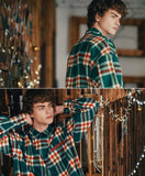 ダブルユーブイプロジェクト(WV PROJECT) LEEDS CHECK SHIRTS GREEN MJLS7323