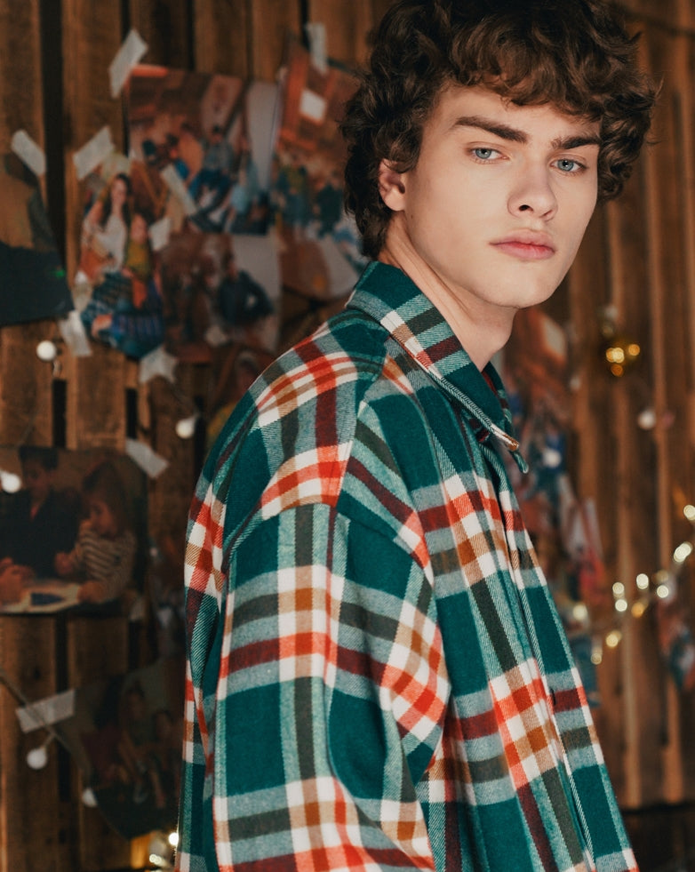 ダブルユーブイプロジェクト(WV PROJECT) LEEDS CHECK SHIRTS GREEN MJLS7323