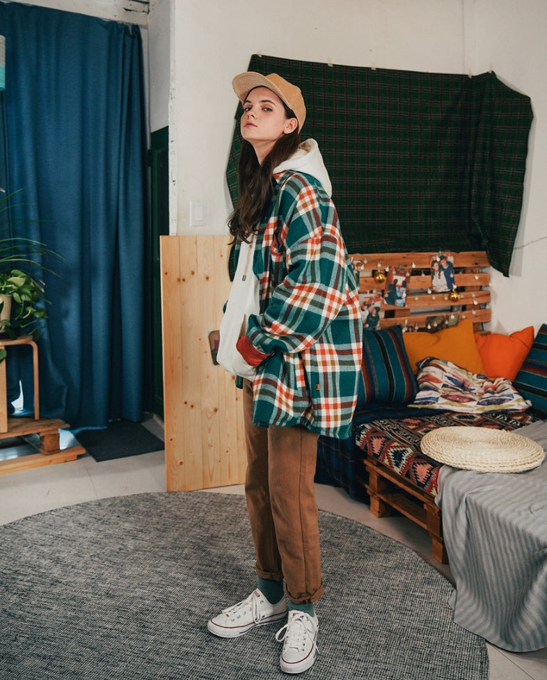 ダブルユーブイプロジェクト(WV PROJECT) LEEDS CHECK SHIRTS GREEN MJLS7323