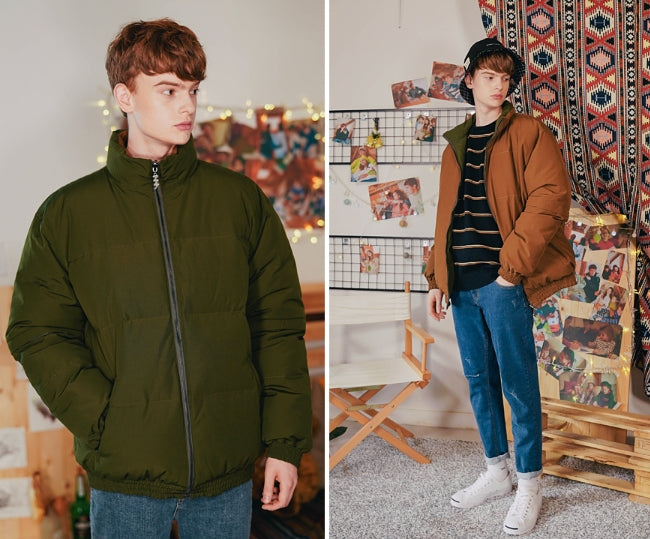 ダブルユーブイプロジェクト(WV PROJECT) Halfcut Reversible Goosedown Parka KHAKI/BROWN JJOT7312