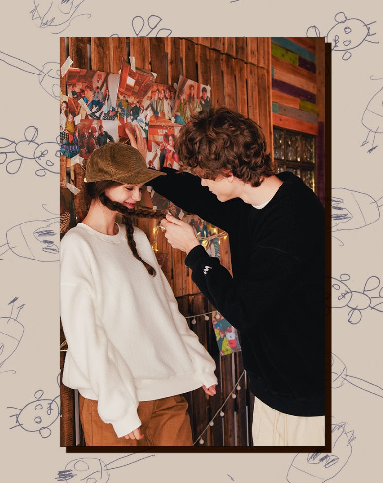 ダブルユーブイプロジェクト(WV PROJECT) BEN Boucle sweatshirts BLACK KHMT7336