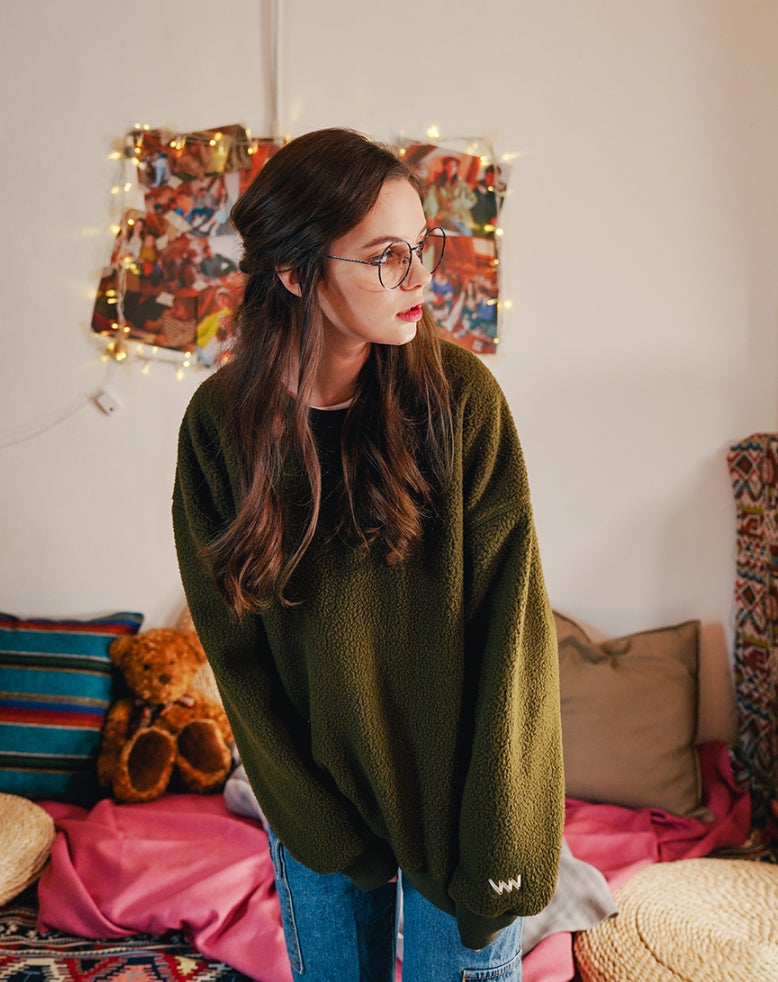 ダブルユーブイプロジェクト(WV PROJECT) BEN Boucle sweatshirts KHAKI KHMT7336