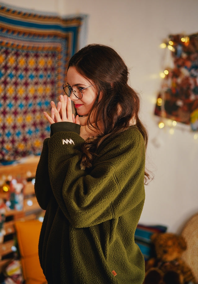 ダブルユーブイプロジェクト(WV PROJECT) BEN Boucle sweatshirts KHAKI KHMT7336