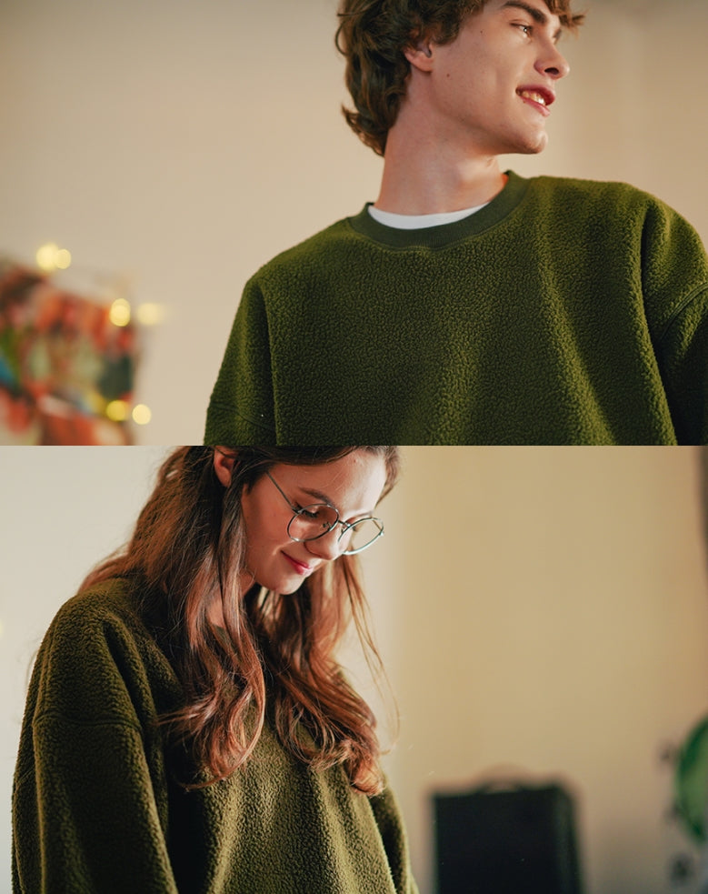 ダブルユーブイプロジェクト(WV PROJECT) BEN Boucle sweatshirts KHAKI KHMT7336