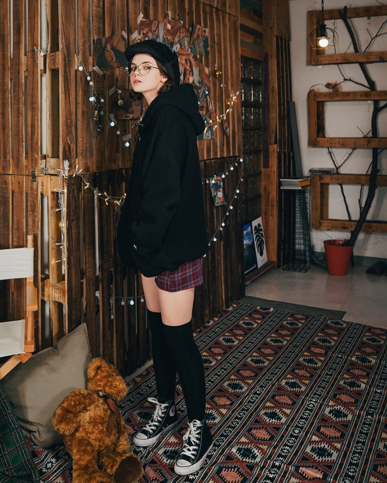 ダブルユーブイプロジェクト(WV PROJECT) FUNNY BOUNCLE HOOD ZIP-UP BLACK SYHD7340