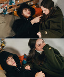 ダブルユーブイプロジェクト(WV PROJECT) FUNNY BOUNCLE HOOD ZIP-UP BLACK SYHD7340