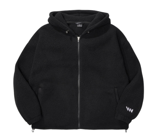 ダブルユーブイプロジェクト(WV PROJECT) FUNNY BOUNCLE HOOD ZIP-UP BLACK SYHD7340