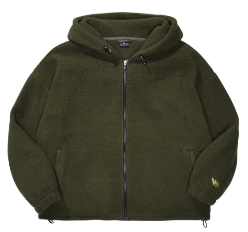 ダブルユーブイプロジェクト(WV PROJECT) FUNNY BOUNCLE HOOD ZIP-UP KHAKI SYHD7340