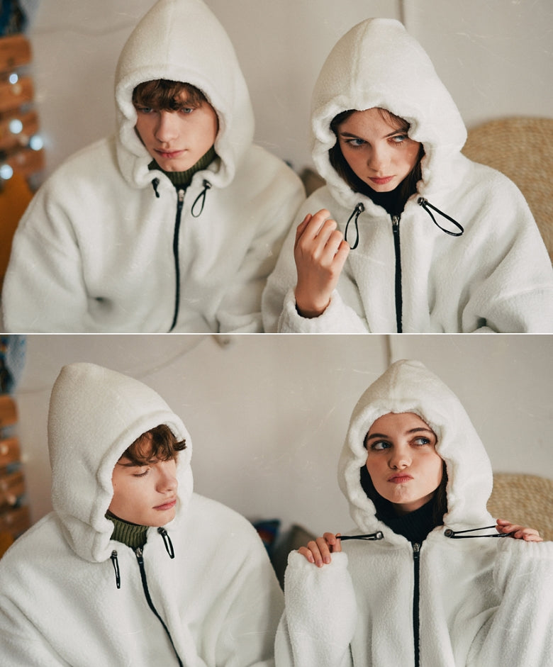 ダブルユーブイプロジェクト(WV PROJECT) FUNNY BOUNCLE HOOD ZIP-UP IVORY SYHD7340