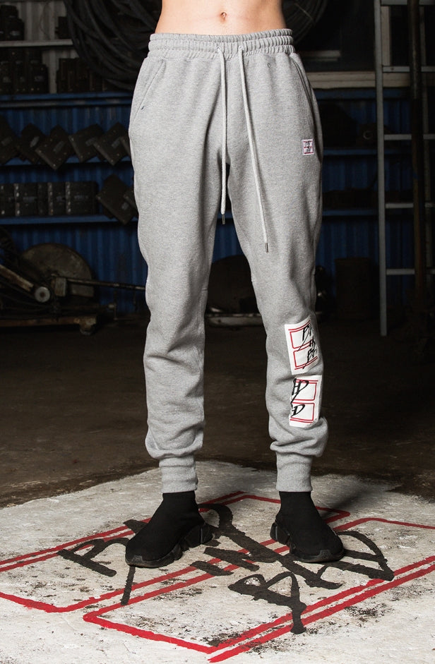 ベドインベド(BADINBAD) Ripped Sweat Pants_Gray