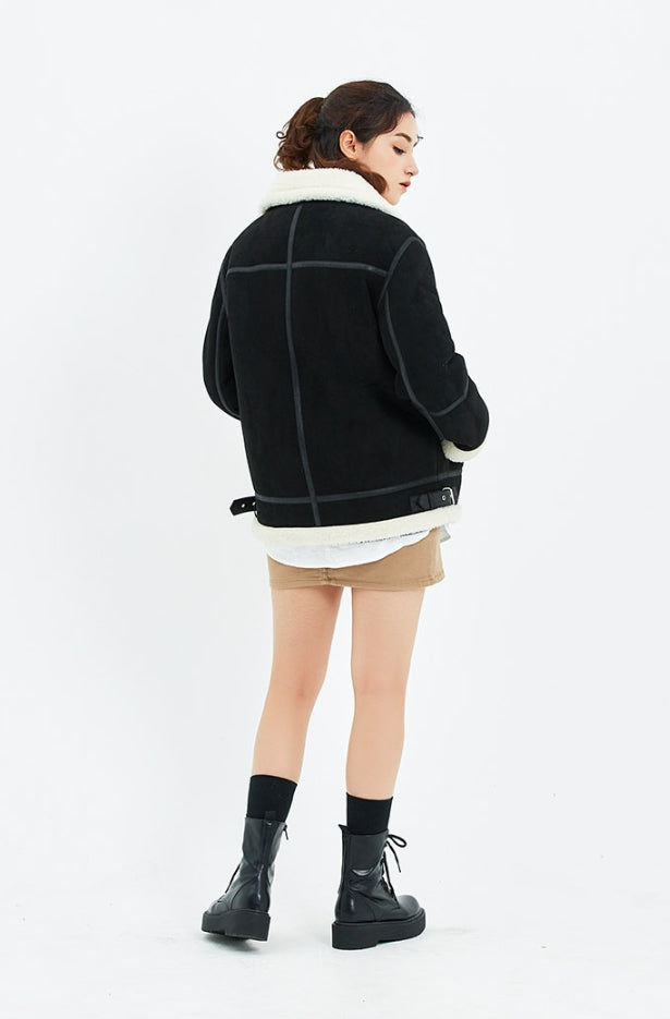 セイントペイン(SAINTPAIN)    SP TIDY SUEDE SHEARLING JKT-BLACK