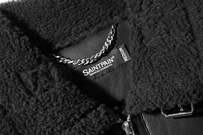 セイントペイン(SAINTPAIN)    SP TIDY FLEATHER SHEARLING JKT-BLACK