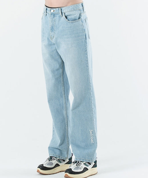 ベドインベド(BADINBAD) Logo Wide Denim_Blue
