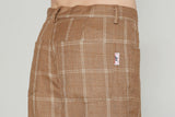ベドインベド(BADINBAD) POINT LOGO CHECK SLACKS_BROWN