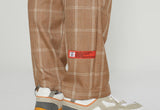 ベドインベド(BADINBAD) POINT LOGO CHECK SLACKS_BROWN